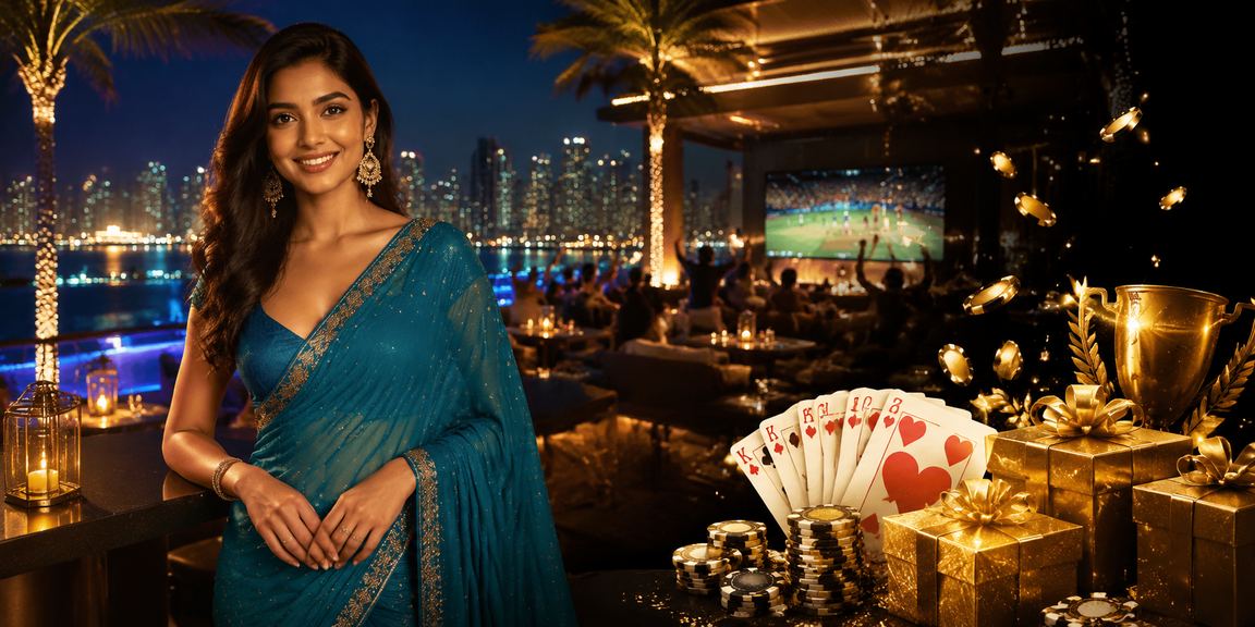 Indian woman enjoying cricket betting on mobile device
