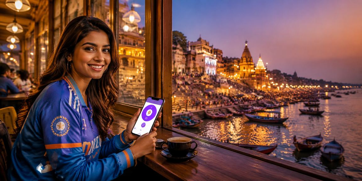 Indian player logging into online cricket betting site